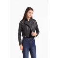 Ladies hot sale leather women jacket with belt