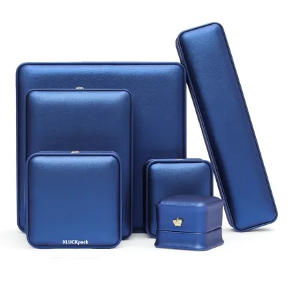 Elegant Rose Gold Crown Pu Leather Jewelry Box