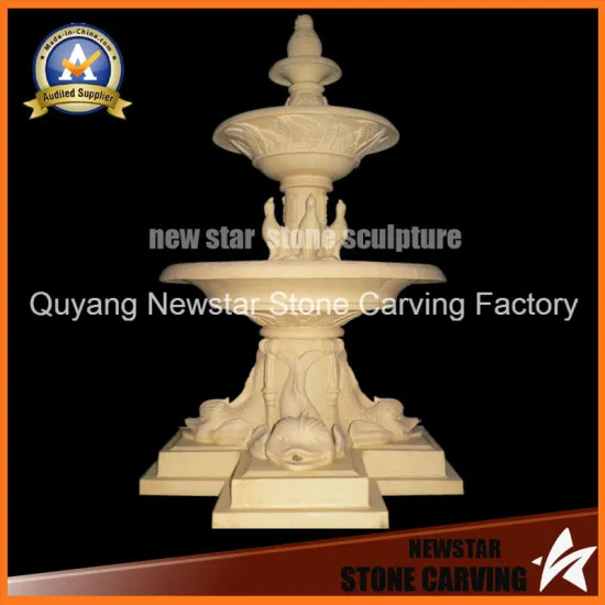 Sandstone Water Fountain for Garden Decoration