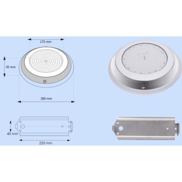 樹脂が満たされたIP68 280mm壁に取り付けられたプールライト