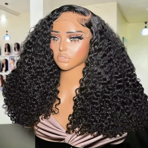 Hot Selling 2024 Super Double Drawn Lace Wig,300% 4X4 Glueless Wigs Human Hair,Raw Virgin Lace Front Fluffy Curly Wigs