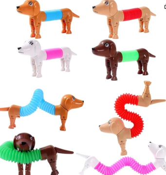 Christmas Dog Animal Pop Tubes Fidget Toys for Kids
