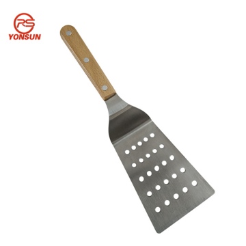 Wood Handle Stainless Steel Meat Transfer Tray Paddle