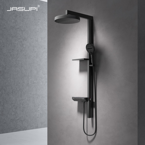 Jasupi new design 304 stainless steel double-layer storage rack multi-functional wall-mounted piano key shower set