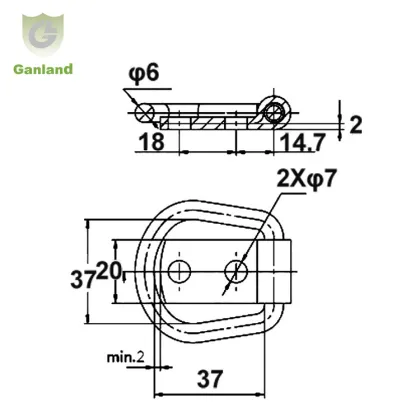 GL-14172 Floor Lashing Ring For Lashing Straps 200kgs