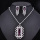 Red Rhinestone Party Necklace Earring Jewelry Set