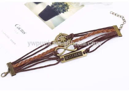 Factory order custom metal infinite sign friend design bracelet friend