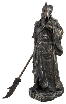 China indoor fengshui metal crafts bronze Guan Yu gate statues for sale