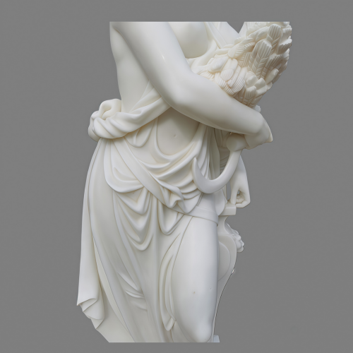Timeless Neoclassical Female Figure in White Marble