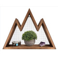 Wood Wall Rack Rustic Triangle Wall Art Shelf