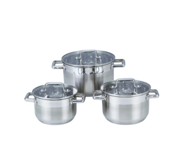 Stainless steel soup pot with double handle