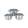 Stainless steel soup pot with double handle