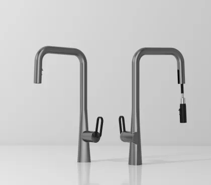 BOLITE Gunmetal Gold Black Kitchen Basin Faucet with Sprayer