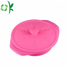 Pink Dog-bowl Collapsible Silicone Pet Bowl with Cover