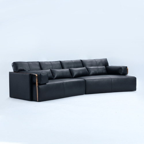 Sofa Kulit Hitam Mewah Itali