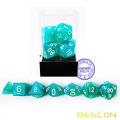 Bescon Moonstone Dice Set Turquoise, Bescon Polyhedral RPG Dice Set Efecto Moonstone