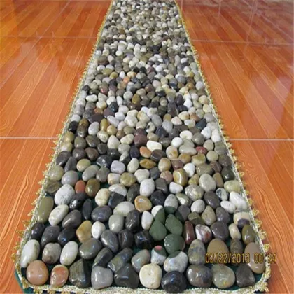 Polished Natural Pebble Stone Carpet Foot Massage Bath Mats
