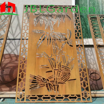 شاشة Corten Garden Screen Devinative Laser Cut Metal Screen