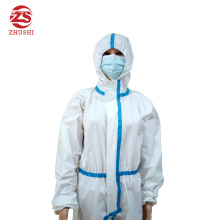 Disposable Nonwoven white medical coverall with tape