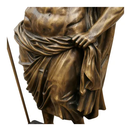 Exquisite Bronze Poseidon Statue with Trident