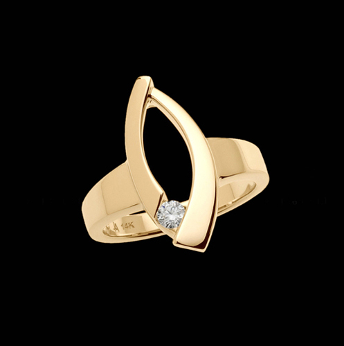 Popolarità superiore intarsio progettazione di Cz dimond anello d'oro per le donne