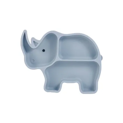 Rhino Silicone Divided Suction Feeding Plate for Babies
