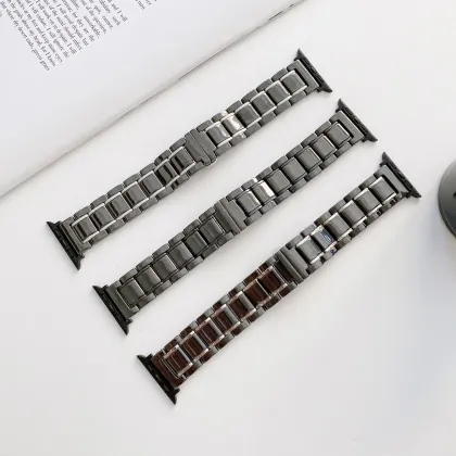 High Quality 5 Link Striped Ceramic Watch Band for Apple Watch
