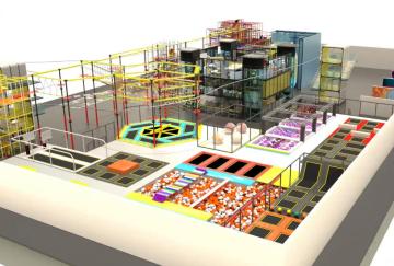 big indoor commercial trampoline park