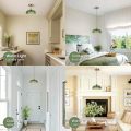 Vintage Green Glass Pendant Light Fixture LED bulb