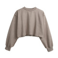 Womens Cropped Casual Long Sleeves Sweatshirts