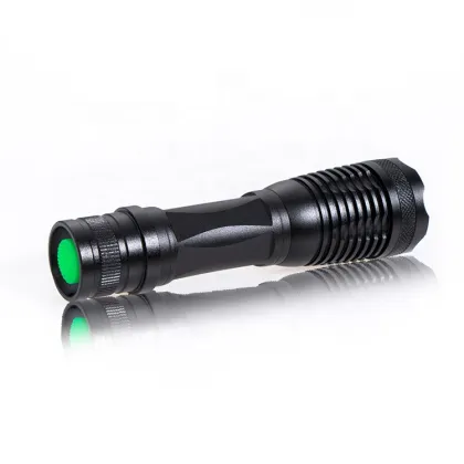 Rechargeable LED Dual Light Source Green Laser Pointer Flashlight