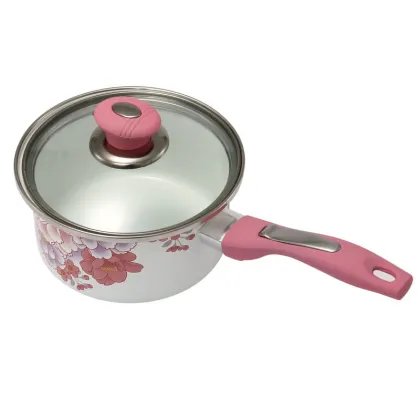 High Quality Colorful Enamelware Soup Pot Enamel Milk Pot