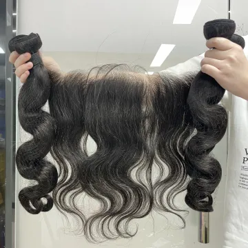 HD Lace 5x5 & 6x6 Closure Raw with Natural Tissage, Body Wave Human Hair Bundles & Frontals
