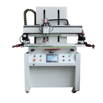 Screen printing machine for printing text