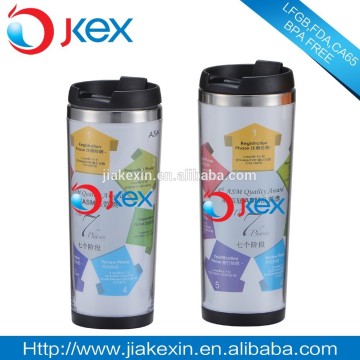 Advertising thermos travel mug with paper insert and your own design