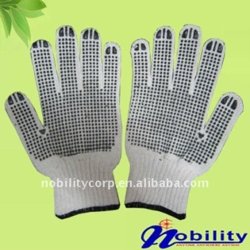 7 Guage Cotton Knitted One Side PVC Dotted Glove