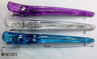 fashion plastic and stainless steel hairdressing accessories tool alligator clip hair clip