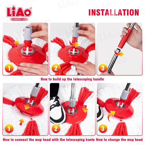 LT2416 LIAO Spin Mop, sistema de balde giratório Tornado