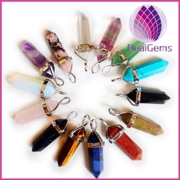 Natural hexagonal gemstone pendant wholesale