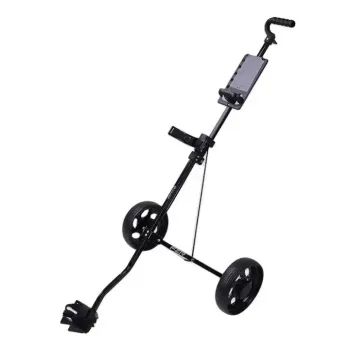 Factory Direct 2-Wheel Foldable Golf Push Cart with Customizable Options, Stainless Steel Frame, and Integrated Phone Holder