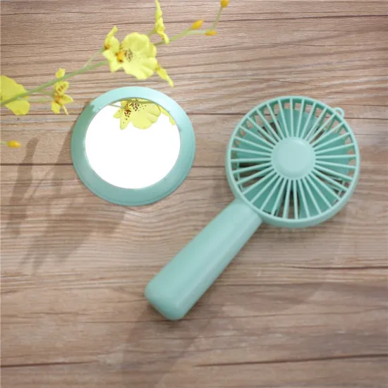 Handheld Mini USB Mirror Fan With 3 Speeds