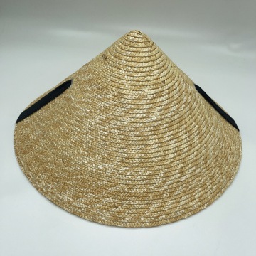 Sombrero de paja cónica plana de altura de alta calidad personalizada para la pasarela para la pasarela y la protección solar