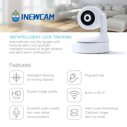 720P pet 360 degrees rotation wireless moving camera