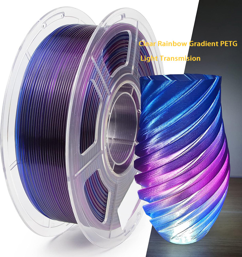 Rainbow Fast Color Change PETG 3D Pencetakan Filamen