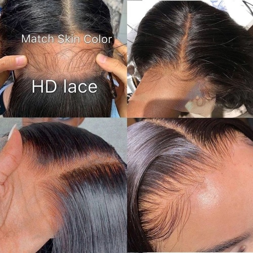 Peluces frontales de encaje transparente Curly 100% sin procesar Virgen Brasil Brasileño Cabello humano Humano 13x4 Peluca delantera de encaje prepledado