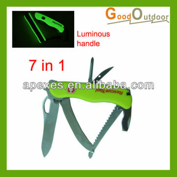 M02-43 7 in 1 Luminous multi camping knife