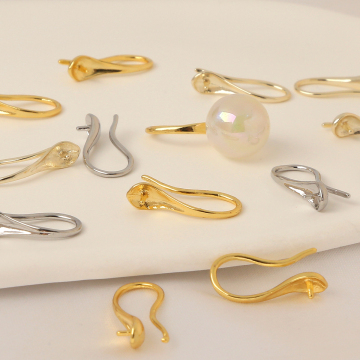18K Gold Plated Brass Earrings - DIY Jewelry Accessories with Pin Back