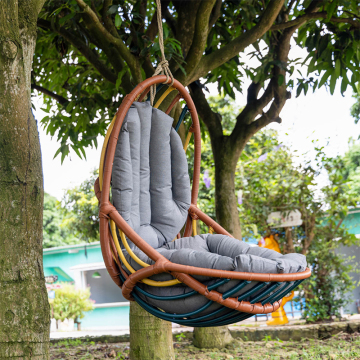 Colorful Waving Rattan Leisure Patio Swing Hammock Chair