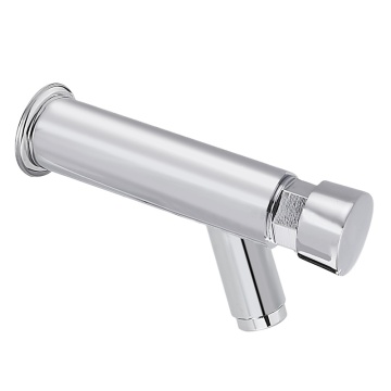 Chrome Plated Self-Closing Water-Saving Wall-Mounted Basin Tap