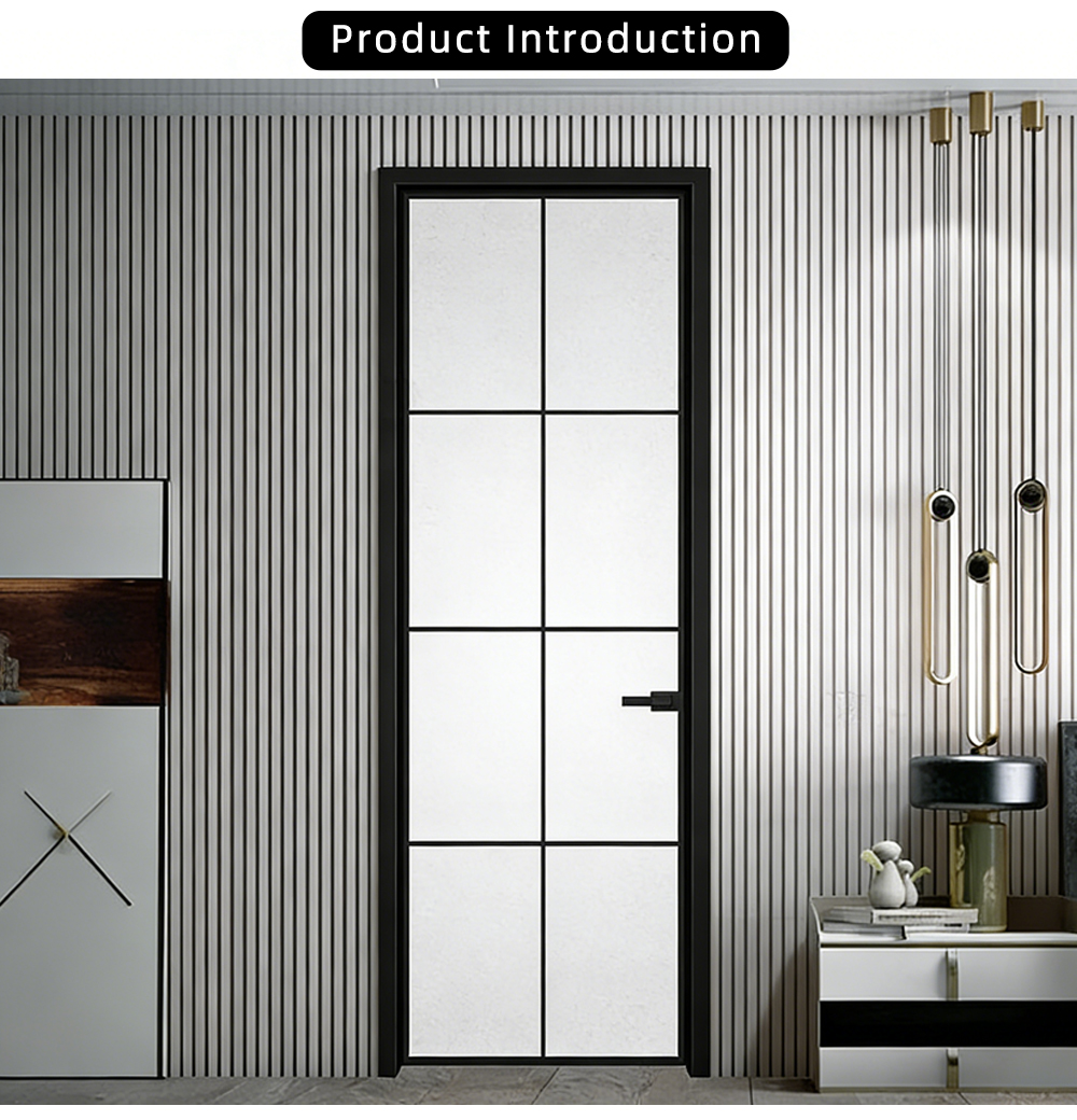 Single-panel grille double-glazed side-hung door YJ-R029